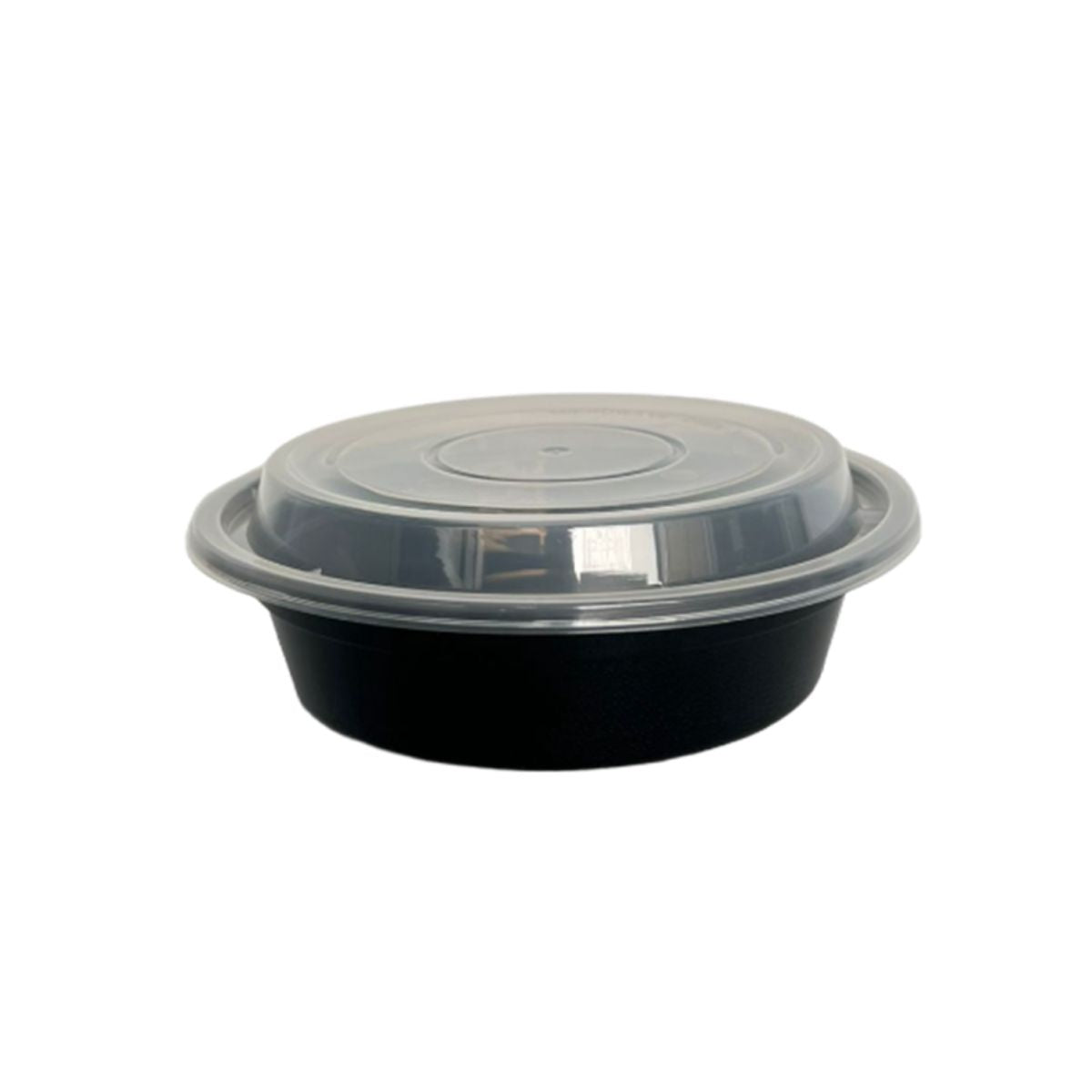 16oz Black Base Round Plastic Container