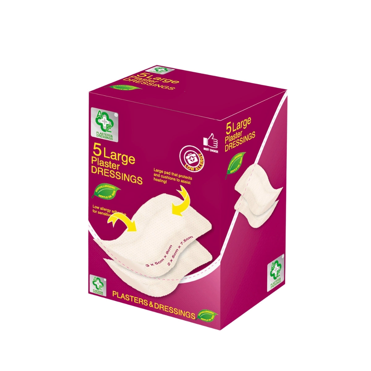 A&E Large Plaster Dressings (5 Pack)