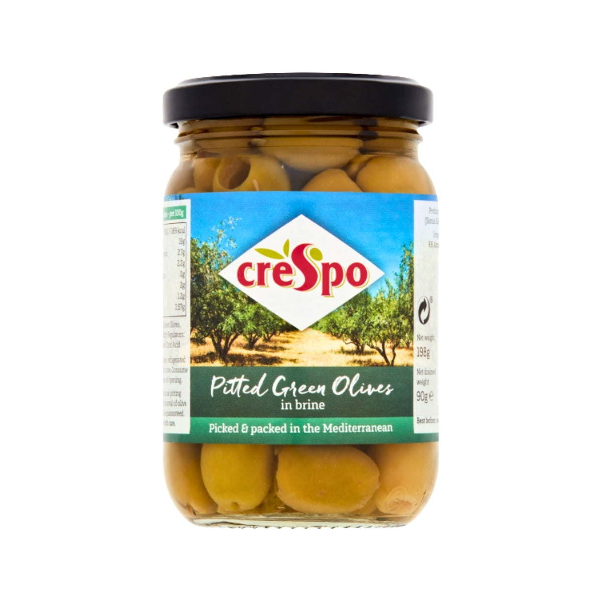 Crespo Pitted Green Olives in Brine (198g)