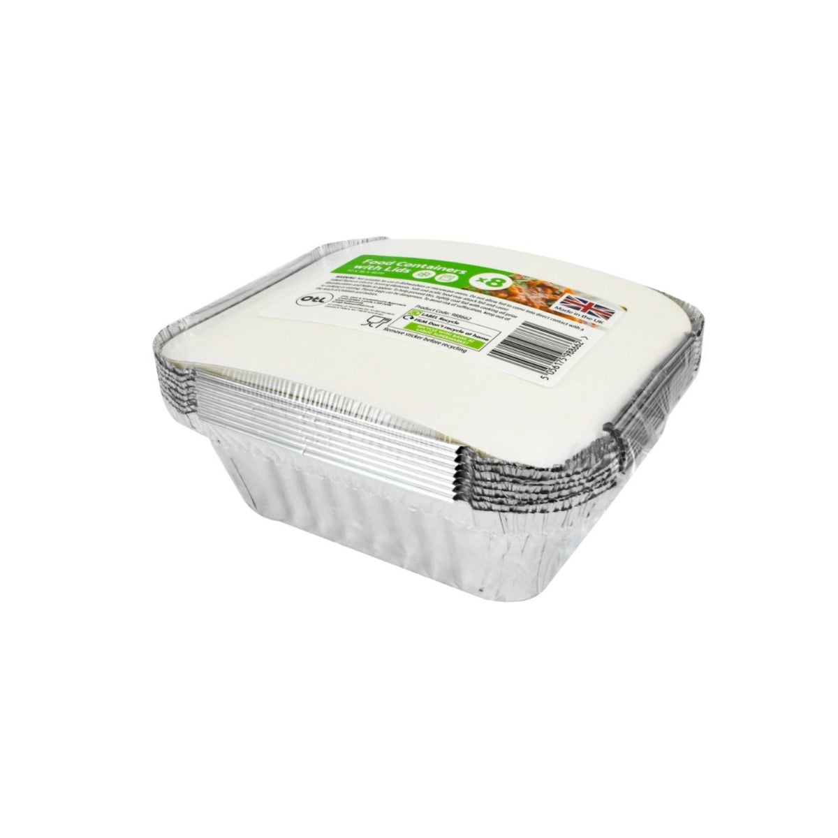 Medium Foil Food Containers with Lids 8pk