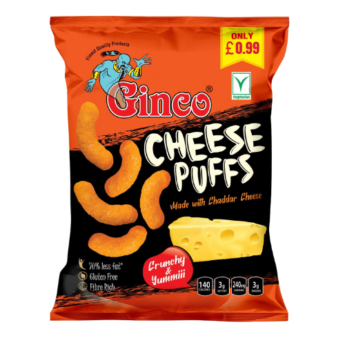 Ginco Cheese Puffs (100g X Pack of 12) - £1.29 Price-Marked