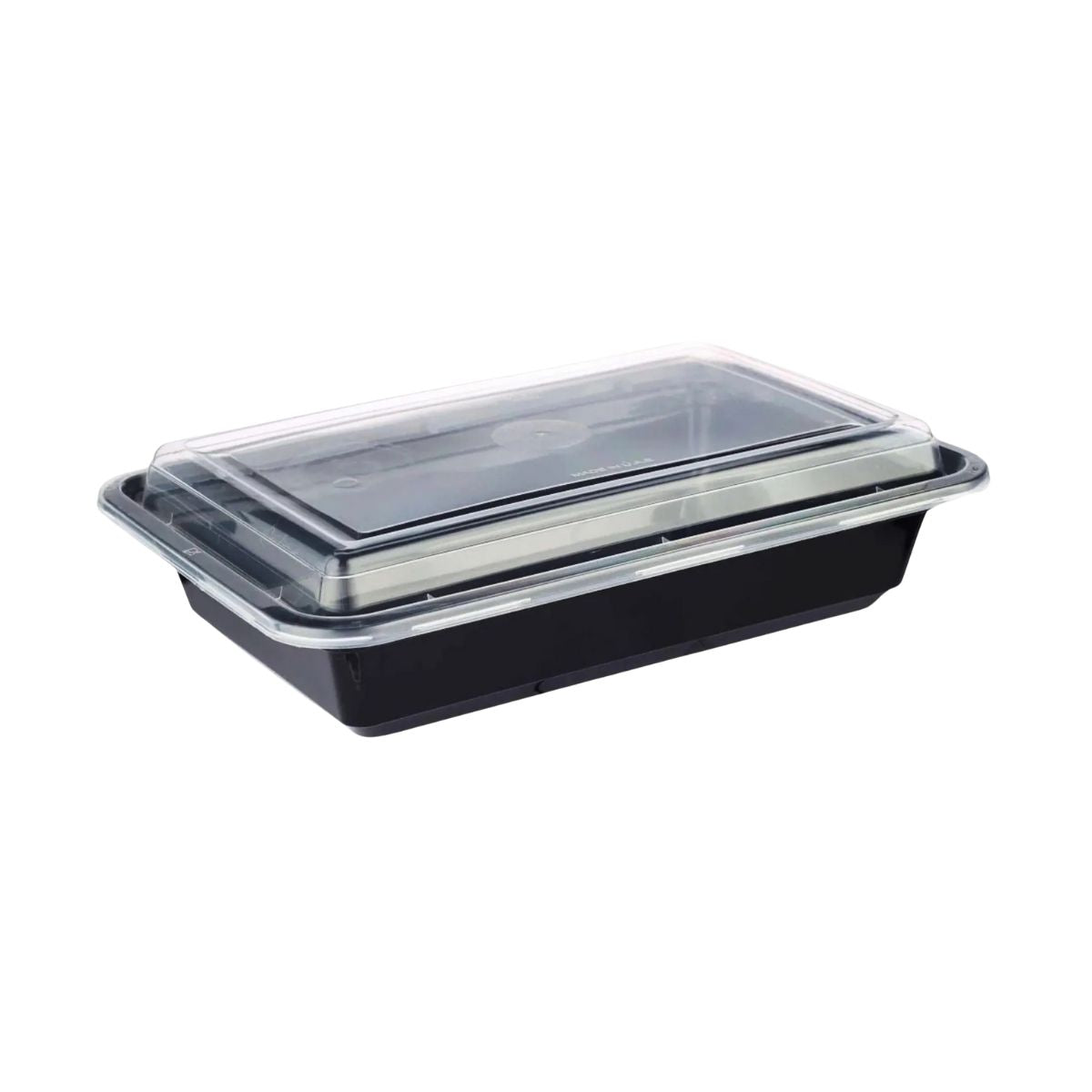 16oz Black Base Rectangle Plastic Container