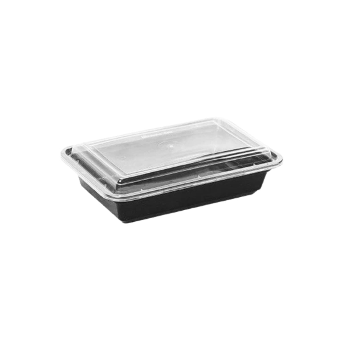 24oz Black Base Rectangle Plastic Container