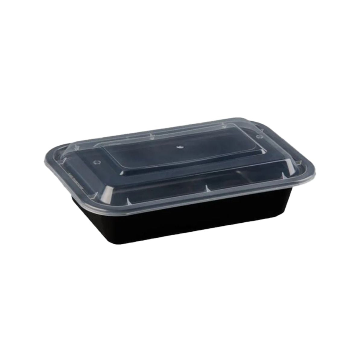 28oz Black Base Rectangle Plastic Container