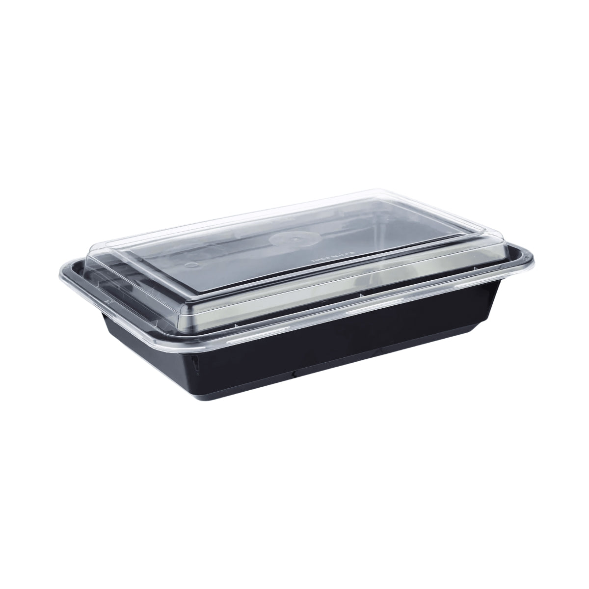 32oz Black Base Rectangular Plastic Container