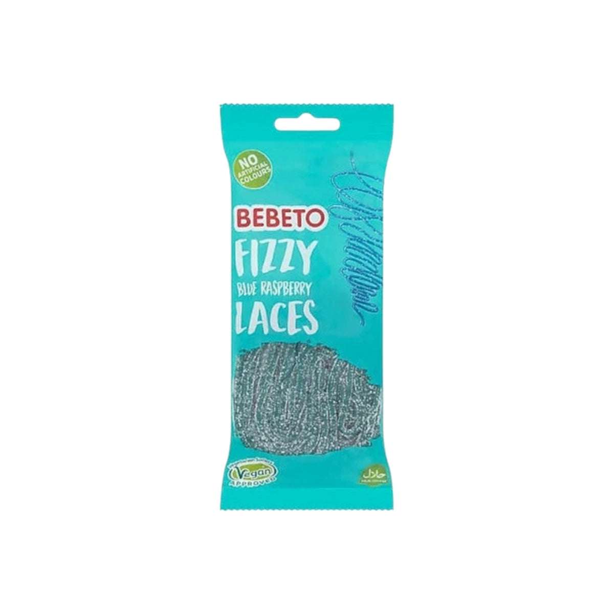 Bebeto Fizzy Blue Raspberry Happy Laces 140g