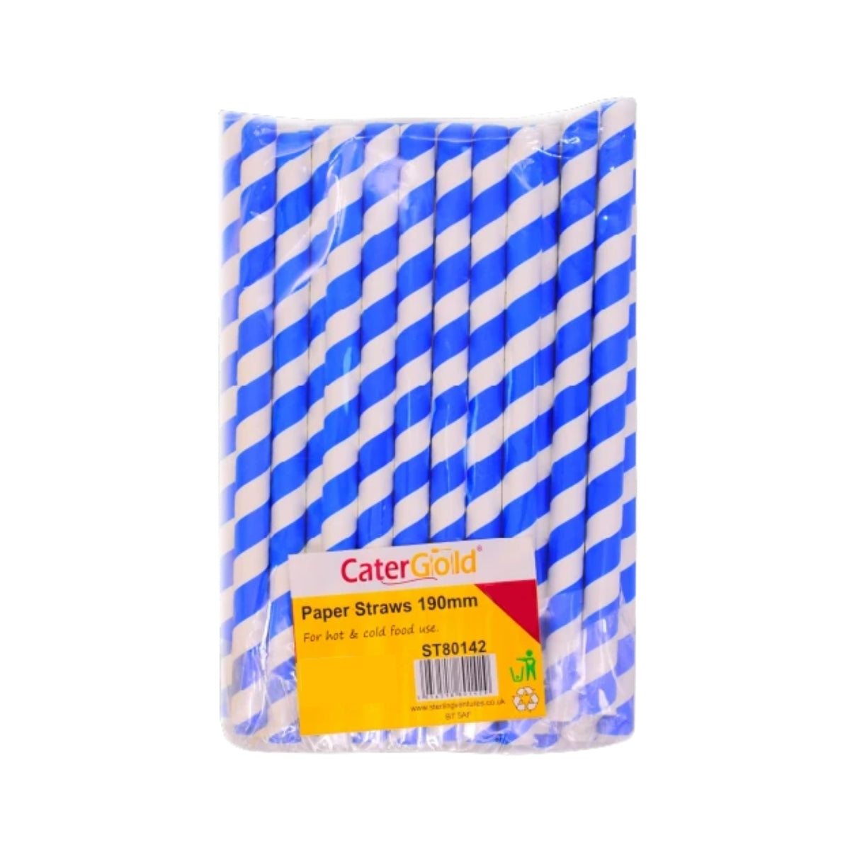 Catergold Disposable Paper Straws for Milkshakes Juices Smoothies 190mm 50pk