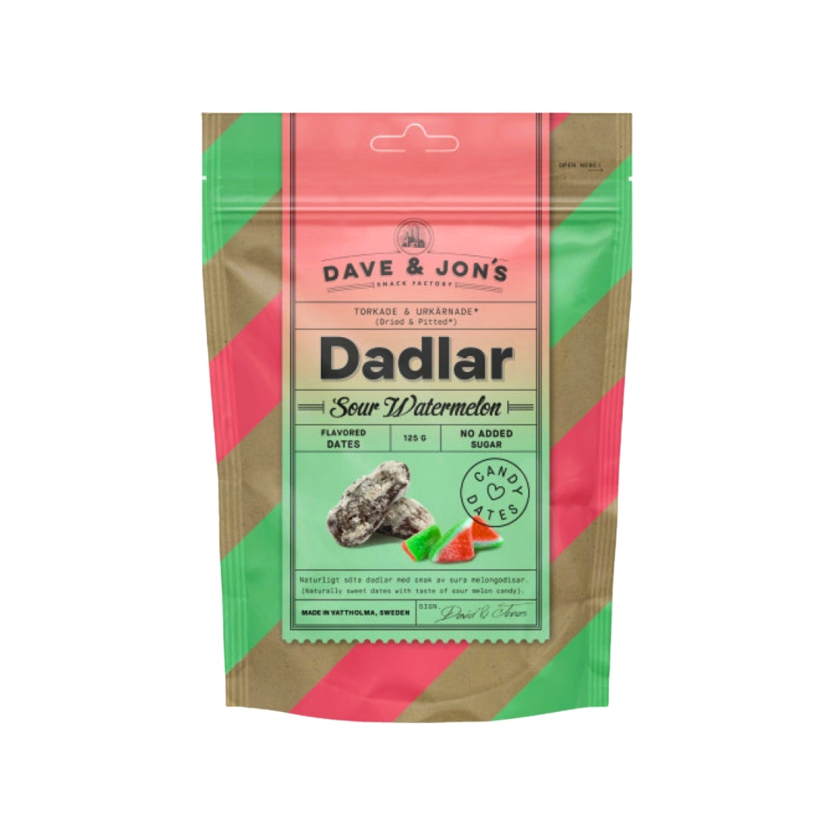 Dave And Jons Dried And Pitted Dates Sour Watermelon 125g