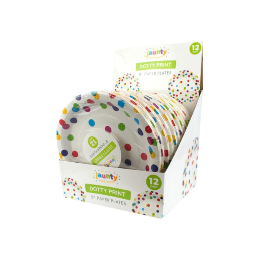 Jaunty 9 Inch Confetti Print Paper Plates (12pcs)