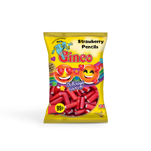 Ginco Strawberry Pencils (100g X Pack of 12)